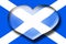 Scottish flag with heart shape