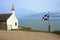 Scottish Flag at St Cyrus Beach, Angus, Scotland.