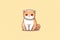 Scottish Fold Cat, Minimalist Style, White Background Cartoonish, Flat Illustration. Logo. Generative AI