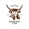 Scottish Highlands cow vector illustration logo design