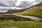 Scottish landscape in Cairngorm Mountains and Glen Clunie river. Royal Deeside, Braemar, Aberdeenshire, Scotland