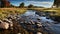 Scottish Landscape: A Tranquil River Flowing Through Grassland