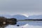 Scottish Loch on a misty day near glencoe