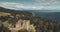 Scottish ocean, Brodick Castle aerial view with magnificent landscape at Atlantic green coastline