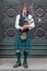 Scottish piper playing at Royal Mile in Edinburgh