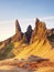 Scottish rocky landscape in Skye isle. Old man of Storr