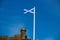 Scottish Saltire Flag Flying Over a Scottish Castle