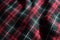 Scottish Tartan Material Fabric with Sunshine and Shadows highlighting Detail, Form and Texture