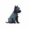 Scottish Terrier Dog With Collar - Vector Dog Icon