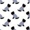 Scottish terrier in a sailor t-shirt seamless pattern. Sitting dogs on white background illustration.