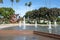 SCOTTSDALE, ARIZONA - DECEMBER 9, 2016: Pool and fountains at the Scottsdale, Arizona, Civic Center