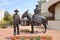 SCOTTSDALE, ARIZONA - JUNE 10, 2016: Winfield Scott Memorial. The sculpture depicts the founders of Scottsdale, Winfield Scott his
