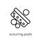 scouring pads icon. Trendy modern flat linear vector scouring pa