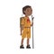 Scout Boy with Backpack and Wooden Stick, Scouting Kid Character Wearing Uniform and Neckerchief, Summer Camp Activities