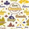 Scout camp seamless pattern