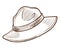 Scout hat or Canadian mounted police headdress isolated sketch
