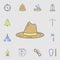 scout hat icon. Detailed set of color camping tool icons. Premium graphic design. One of the collection icons for websites, web