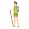 Scouting forest navigation icon, cartoon style