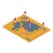 Scouting map icon isometric vector. Scout desert map