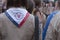 Scouts making the three-finger salute on  celebration of Velvet Revolution