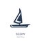 scow icon. Trendy flat vector scow icon on white background from