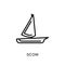 scow icon. Trendy modern flat linear vector scow icon on white b