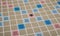 Scrabble gameboard closeup view making background