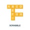 Scrabble icon. Flat sign element from table games collection. Creative Scrabble icon for web design, templates