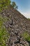 Scrap of basalt poles in hungarian mountain Badacsony