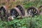 Scrap railway wheels.