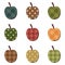 Scrapbook apples on white background