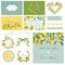 Scrapbook Design Elements. Wedding Summer Flower Set. Lemon Tags