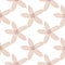 Scrapbook floral seamless pattern with cute pastel pink flowers mandarin shapes. Isolated backdrop