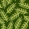 Scrapbook nature seamless pattern with random leaves branches tropic shapes. Green olive palette artwork