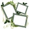 Scrapbook page green floral frames