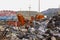 Scrapped material at the decommissioned asbestos mine at Cassiar, BC, Canada