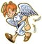 Scrappy angel with red hair vector cartoon