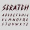 Scratch font typeface design vector