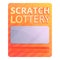 Scratch lottery icon, cartoon style