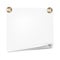 Scratch paper on a white wall. Note paper with pushpins isolated