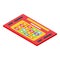 Scratch ticket lottery icon, isometric style