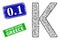 Scratched 0.1 Badges and Triangular Mesh Kappa Greek Symbol Icon