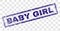 Scratched BABY GIRL Rectangle Stamp