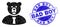 Scratched Bad Boy Round Stamp Seal and Bear Manager Polygonal Icon
