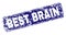 Scratched BEST BRAIN Framed Rounded Rectangle Stamp