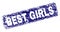 Scratched BEST GIRLS Framed Rounded Rectangle Stamp