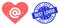 Scratched Best Lover Round Stamp and Recursive Dating Heart Address Icon Collage