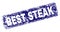 Scratched BEST STEAK Framed Rounded Rectangle Stamp