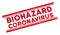 Scratched Biohazard Coronavirus Stamp Seal with Text and Double Lines