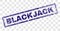 Scratched BLACKJACK Rectangle Stamp
